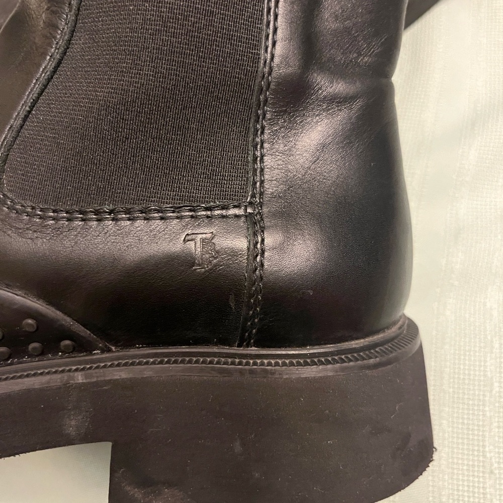 Tod's Black Leather Brogue Chelsea Boots size EU 35.5 US 5 - 5.5 - Picture 11 of 11